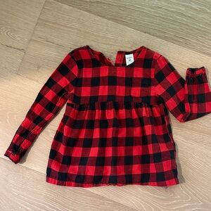 Carter's Red and Black Checkered Kids Blouse in great condition, size 4T